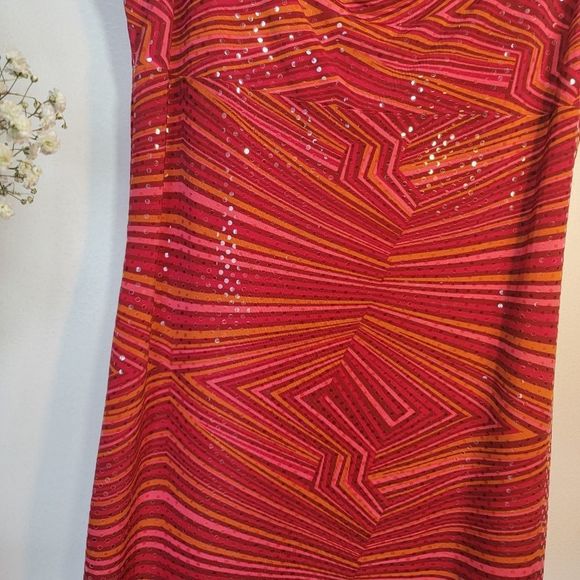 SEXY slinky 70s style red sequined cowl neck dress - Picture 9 of 9